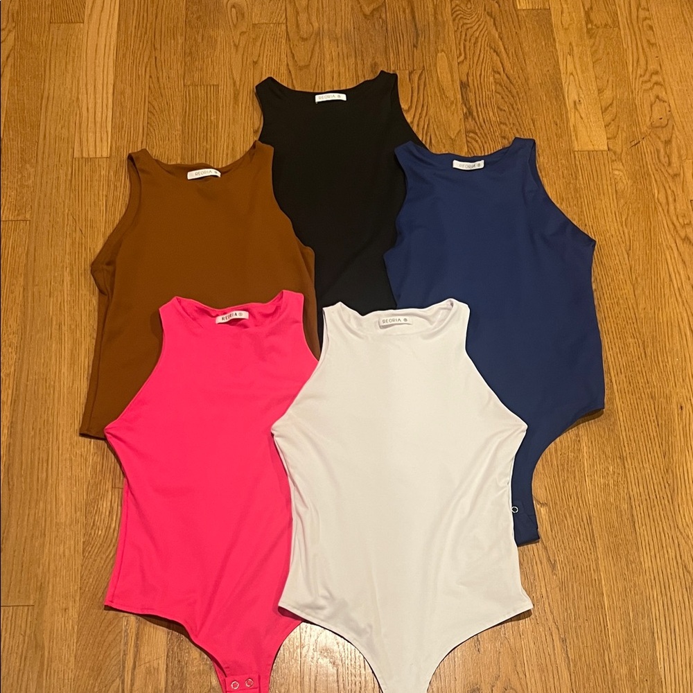 Colorful Sleeveless Bodysuit Set - 5 total